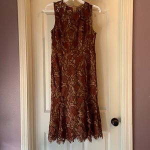 Calvin Klein Sleeveless Lace Midi Dress Size 10